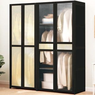 Simple Wardrobe for Bedroom, Home Rental, Children's Solid Wood Assembly Cabinet, Small Apartment Storage, Economical