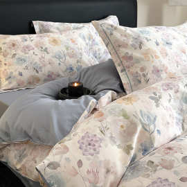 60支新疆长绒棉四件套全棉纯棉贡缎数码印花床单床笠被套四季款