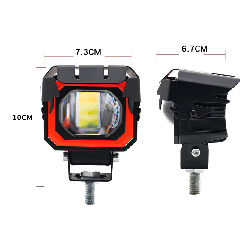 Motocicleta un ojo foco automóvil LED delantero diablo ojo vehículo eléctrico luz externa de dos colores