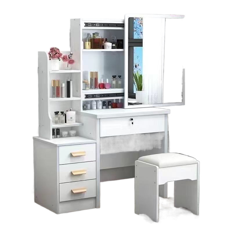 Espejo de dormitorio de celebridades de Internet con lámpara Tocador simple 2023 Nuevo tocador moderno junto a la cama Mesa de maquillaje de apartamento pequeño