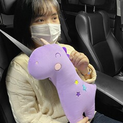 Dinosaur Unicorn Shoulder Car Seat Interior Cute Universal Cartoon Plush Car Safety Belt Shoulder Cover Decoration