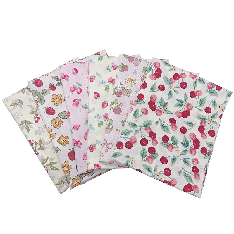Cotton Twill Printed Fabric diy Handmade Patchwork Cloth Set 6 Pieces Pure Cotton Cartoon Elephant Panda Car Fabric
