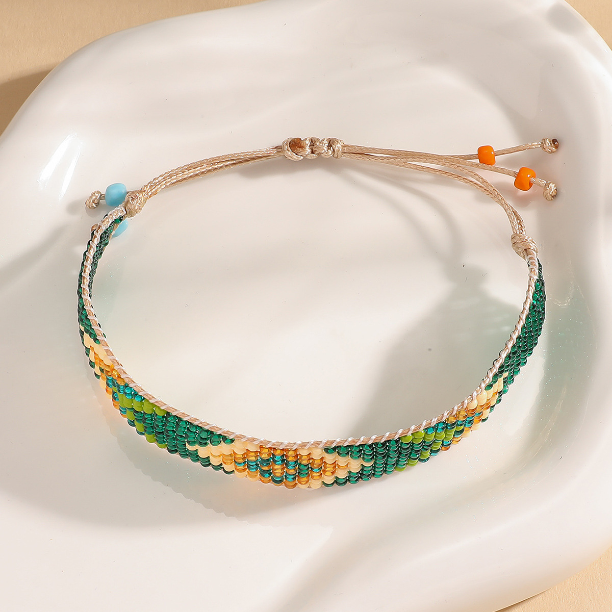 9g Weight Slider Clasp Closure Clasp Closure Type Bracelets Classification cord Chain Material Beaded Chain Chain Type 1 Piece Quantity Daily Occasion Seed Bead, cord Material Rhombus Pattern All Seasons Season Unisex Gender Knitting Design Ethnic Style Style Ethnic Style Rhombus Seed Bead Cord Beaded Chain Slider Clasp Closure String Bracelets Wholesale 15