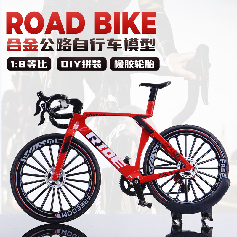 Cross-Border 1:8 Alloy Road Bike Model Simulation Mountain Bike Mini Bicycle Toy Ornament Manufacturer Wholesale