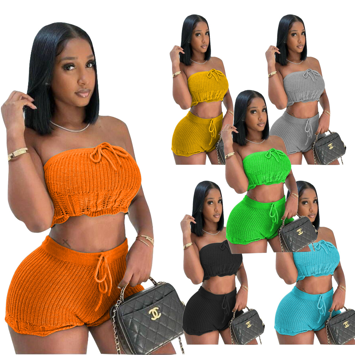 Women's Streetwear Solid Color Polyester Shorts Sets display picture 1