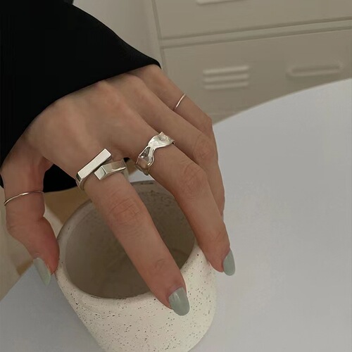 Ring opening retro niche design high-end non-fading ins plain ring simple set ring wholesale for women