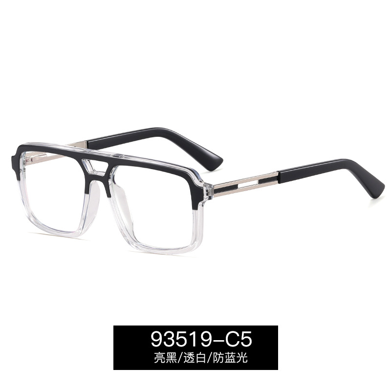 93519 nuevas gafas de marco plano de alta gama gafas de moda marco de los hombres tr90 gafas de miopía anti-luz azul