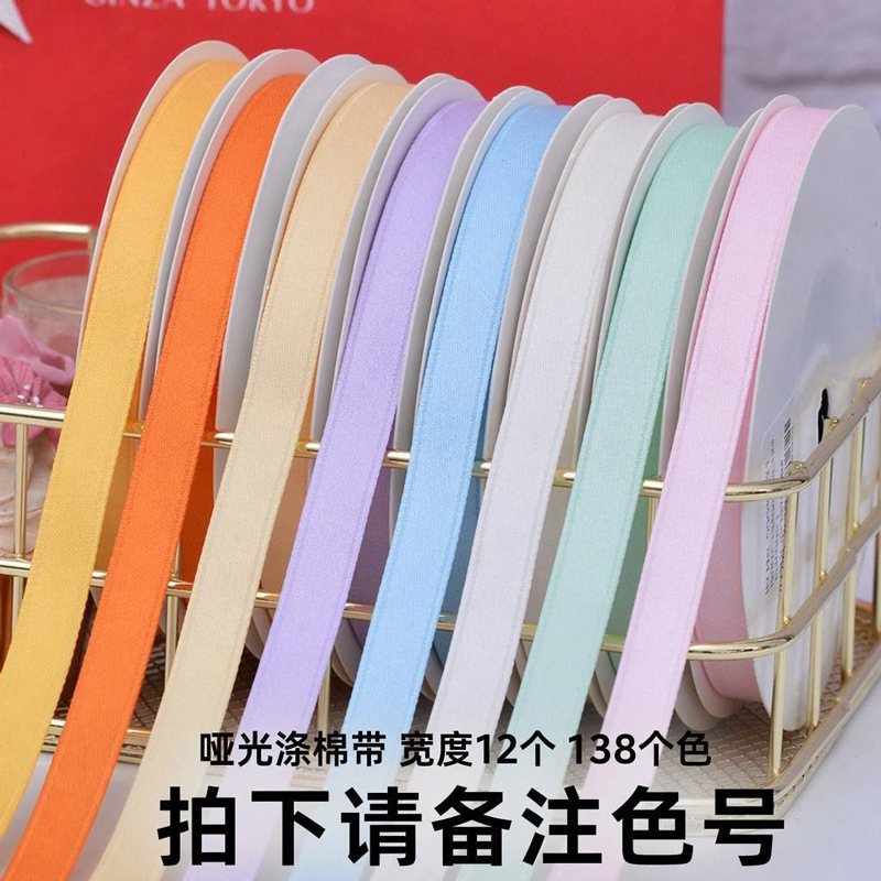 Cintas de algodón poliéster accesorios de decoración de prendas de vestir pantalones colgantes de orejas DIY acrobacias para el cabello correa de cabello de doble cara poliéster mate cinta de algodón image 7