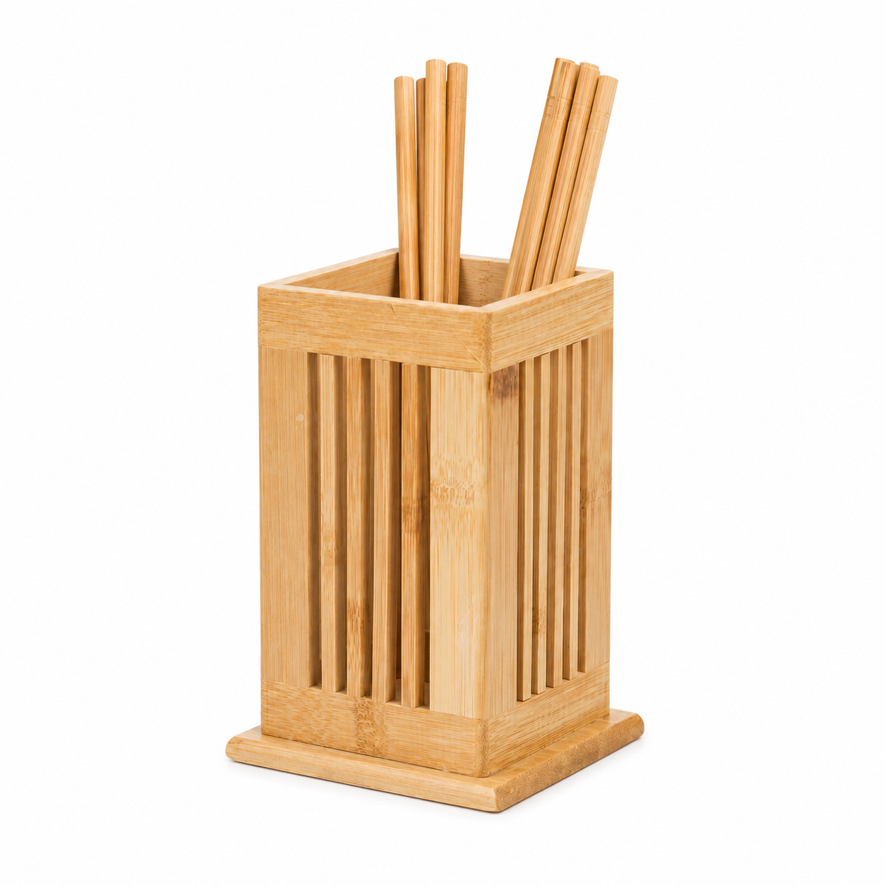 palillos de bambú original tablero casero palillos barras verticales hueco transpirable base estable cubierta de cocina caja de almacenamiento de acabado