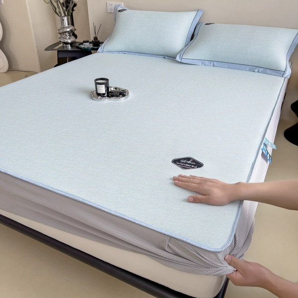 Texture pattern - blue fitted sheet