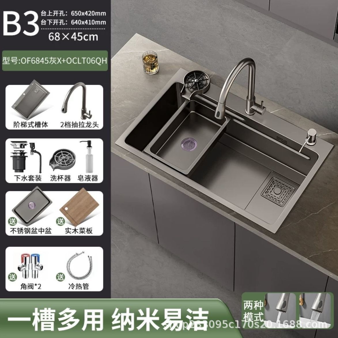 Acero inoxidable al por mayor fregadero de cocina gran tanque único engrosado a mano nano antiincrustante lavabo de cocina doméstica lavabo de platos