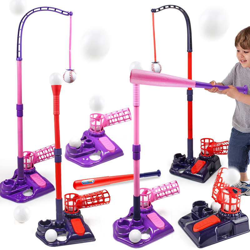 Manufacturers 12 children's baseball practice machine catapult three-in-one foot serve basketball stand pitching sports toys