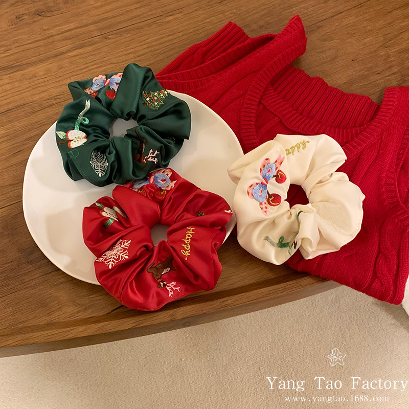 Producción original _ Año Nuevo bordado anillo de pelo de nicho de alto nivel anillo de pelo de bolas de intestino