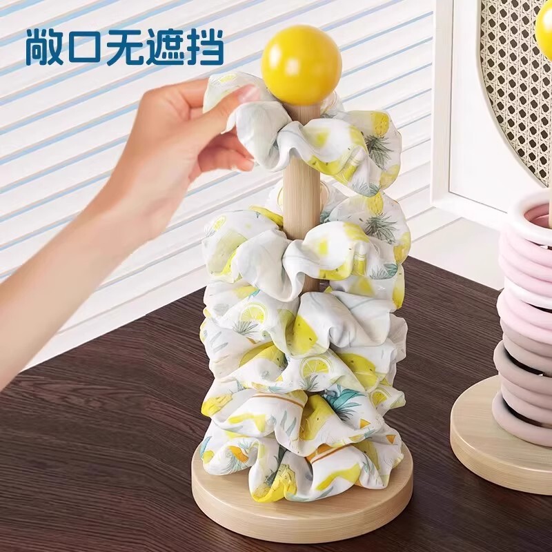 发圈收纳神器大肠发圈发饰置物架实木展示架发夹抓夹鲨鱼夹饰品架|undefined