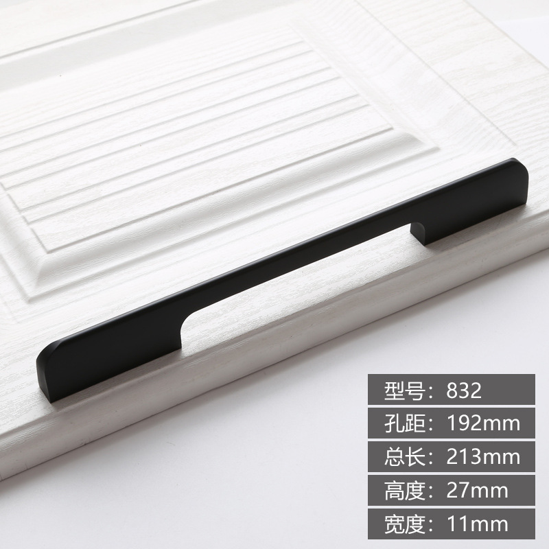 Moderno minimalista bala de aleación de aluminio sólido alargado armario puerta manija oro zapato gabinete negro puerta manija