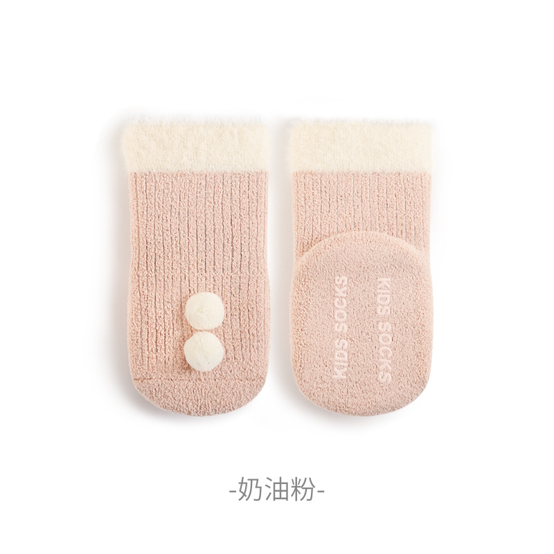 Calcetines de recién nacidos otoño-invierno más calcetines de lana para niños de color sólido, calcetines calientes para bebés y niños pequeños image 9