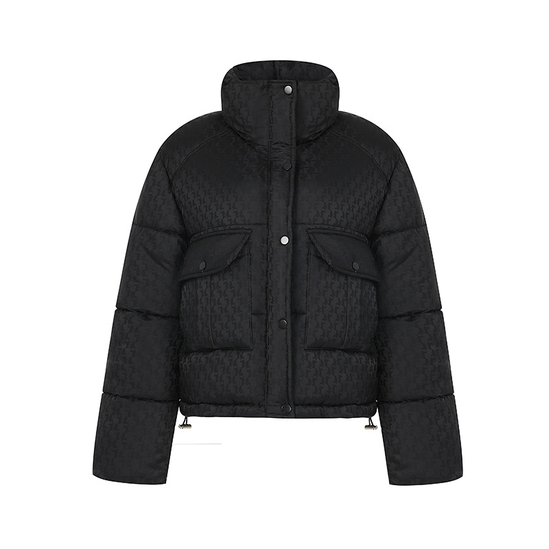 2025 chaqueta de algodón encapuchada ropa de algodón de mujer nuevo corto invierno estilo coreano de gran tamaño grueso chaqueta de algodón de cuello vertical chaqueta de moda image 5
