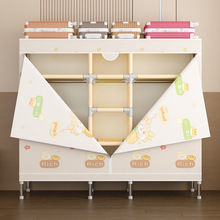 多隔层简易布衣柜钢管加粗加固单人组装拉链全封闭出租房挂衣柜子