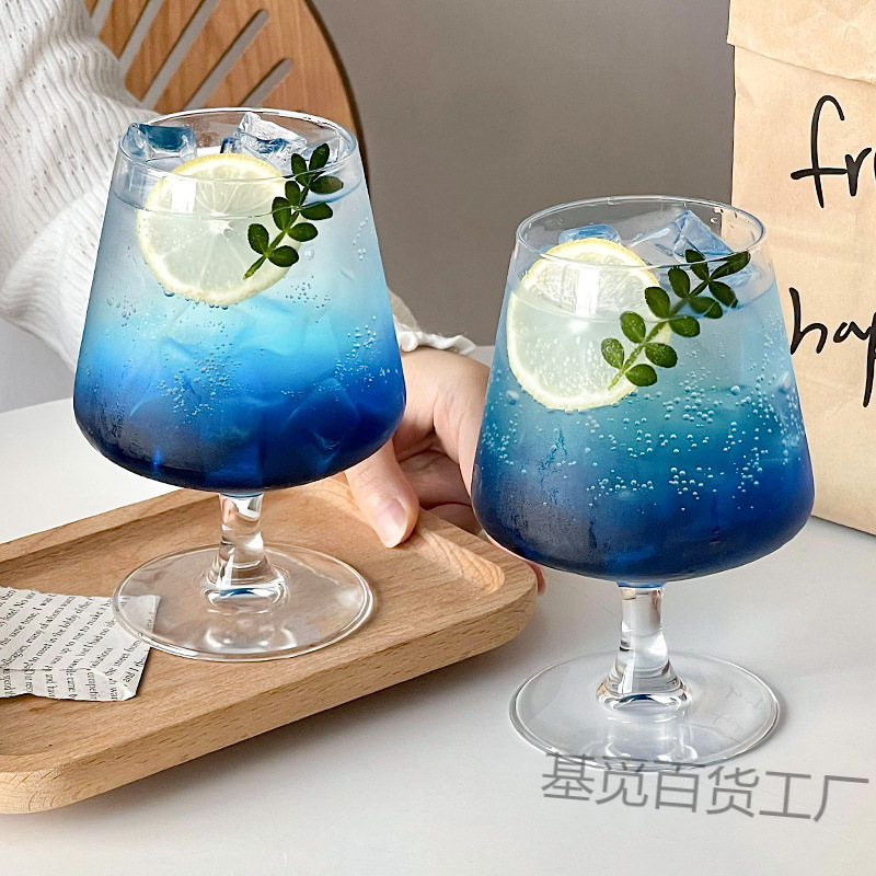 ins风矮脚玻璃杯鸡尾酒杯饮品杯苏打气泡水杯饮料调酒杯子高级感|undefined
