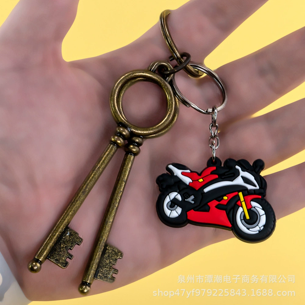 Короткая пластиковая ключница мультфильм PVC из мягкой резины, автомобильные ключи для ключей с молнией, украшение сумки, (跨境贸易)