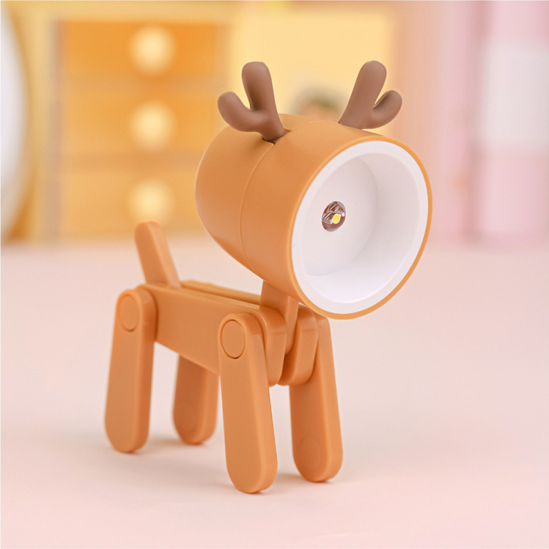 かわいいペットのかわいいミニテーブルランプインデスクトップクリエイティブ装飾品学生寮の寝室のベッドサイド睡眠子犬ナイトライト|undefined