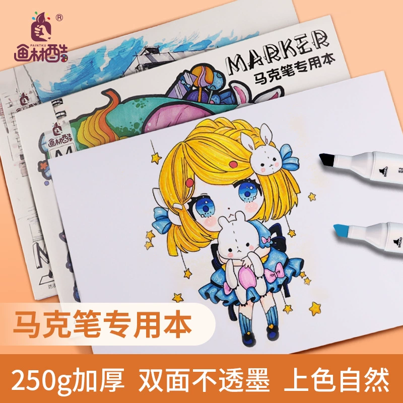 Marker, book with pictures, increased thickness, hand painting
