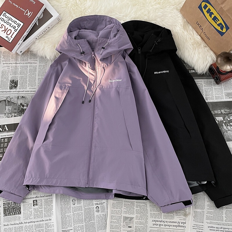 Mountain Purple Charge Clothes Women's American Style Outdoor Functional Workwear Jacket Trendy Brand Loose Casual Coat Hooded Jacket