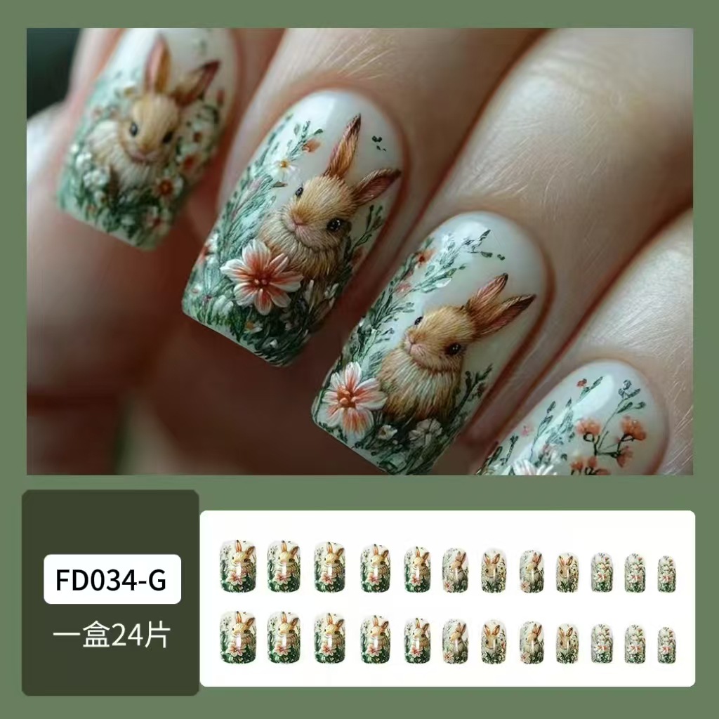 3D estereoscópico adorable guía de manicure pascua parche de uñas al por mayor Europa y América ventas calientes relieve para usar piezas de uñas