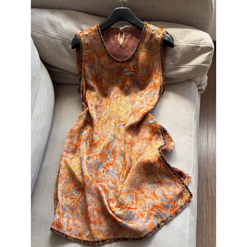 2026 Summer New National Style Beaded Jacquard Sleeveless Mid-Length T-Shirt Side Slit T-Shirt Dress Wholesale H05Fq9787 2026 Summer New National Style Beaded Jacquard Sleeveless Mid-Length T-Shirt Side Slit T-Shirt Dress Wholesale H05Fq9787
