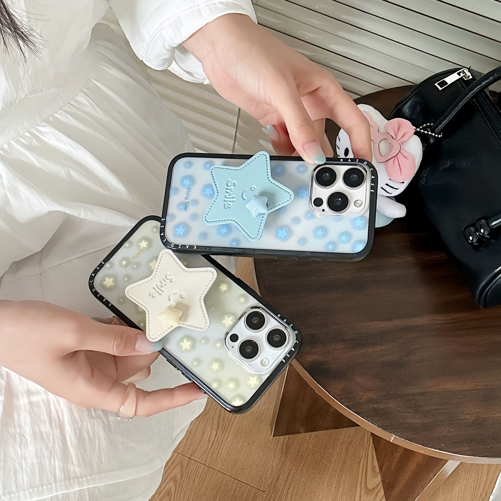 Pantalla completa de viento ins, estrellas florecientes, adecuado para Apple 16ProMax, funda para teléfono móvil 15Pro, simple 14/13 nuevo 16Pro