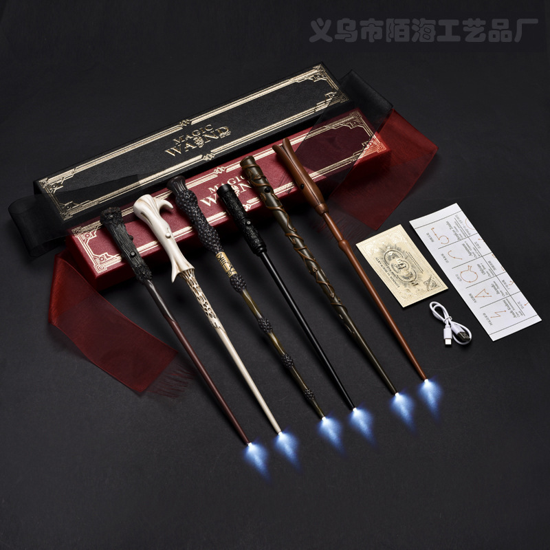 Harry Potter Rechargeable Light-Up Wand Hermione Magic Wand Premium Led Light-Up Wand Halloween Cos Wand