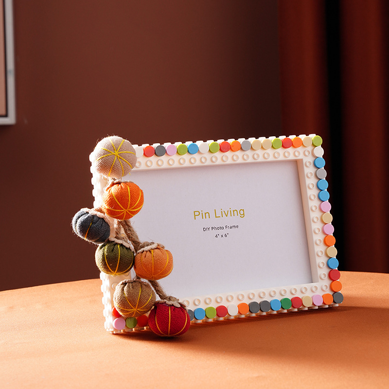 Pinyi 6inch 7inch Pumpkin Doll DIY Building Block Photo Frame Elementary School Student Birthday Photo Display Creative DIY