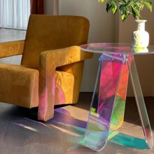 炫彩亚克力茶几网红透明边几沙发桌子简约北欧家具角几玻璃床头柜