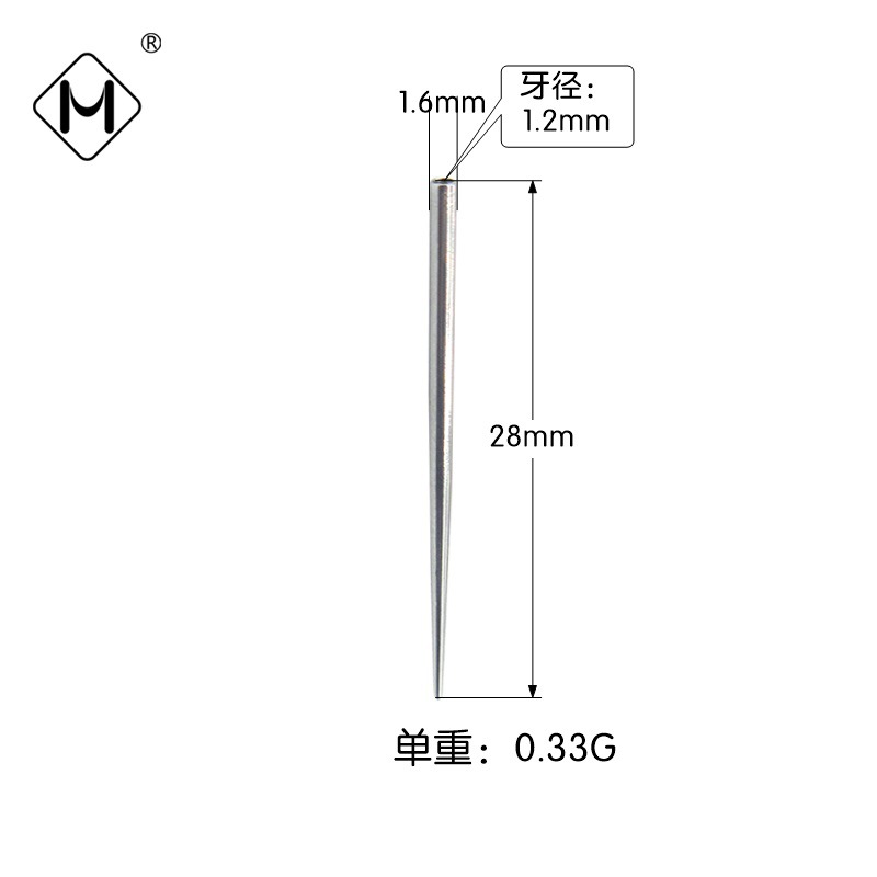Meishier 316F ステンレス鋼穿孔ガイドロッドチタン鋼補助穿孔針外歯ガイド針雌ねじ穿孔