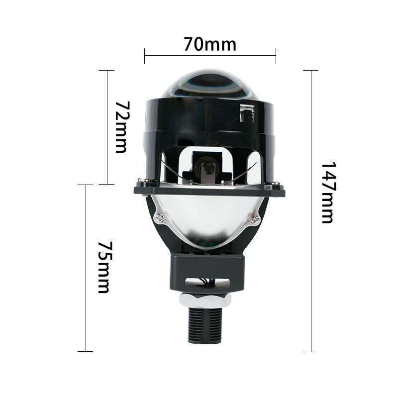 Nuevo faro LED de 2,5 pulgadas doble copa de luz doble lente sin pérdida H4H7 luz alta y corta integrada 56W