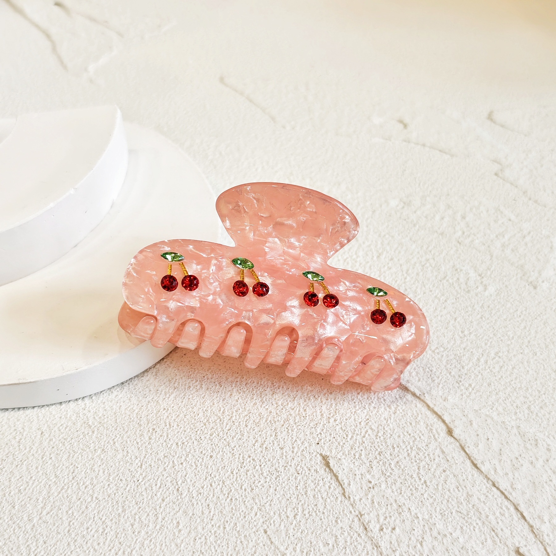 16g Weight Hair Claws Hair Accessories Type 1 Piece Quantity Daily, Street Occasion Acetic acid sheets Material Cherry, Flower Pattern All Seasons Season Women's Gender Cute, Simple Style Style Cute Simple Style Women's Cherry Flower Acetic Acid Sheets Hair Claws 13