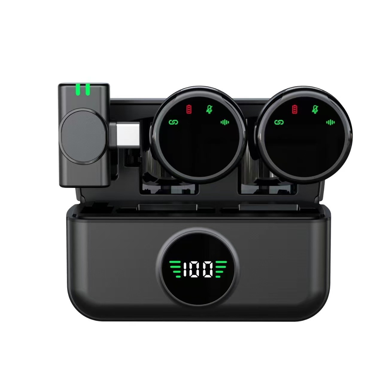 Transfronterizo caliente mini inalámbrico collar clip micrófono audio móvil transmisión en vivo dedicado fábrica de micrófono de carga portátil inteligente