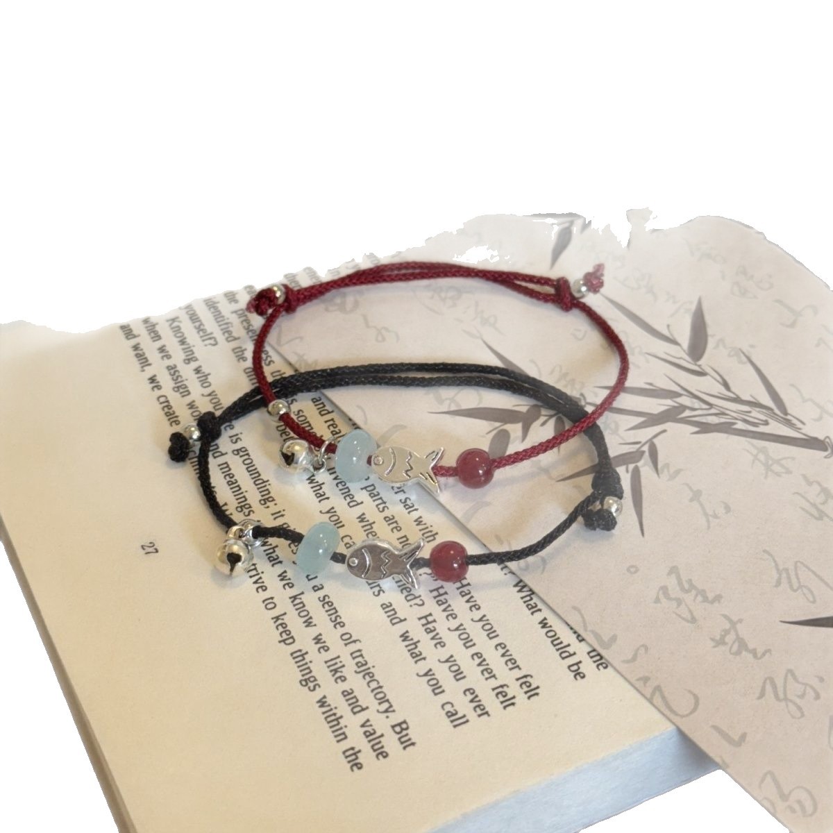 Loveable Fish Yuelong Gate Bell Bracelet Shore Red Rope Koi Couple's Best Friend Hand Rope Chinese Style Woven Transporter Bracelet
