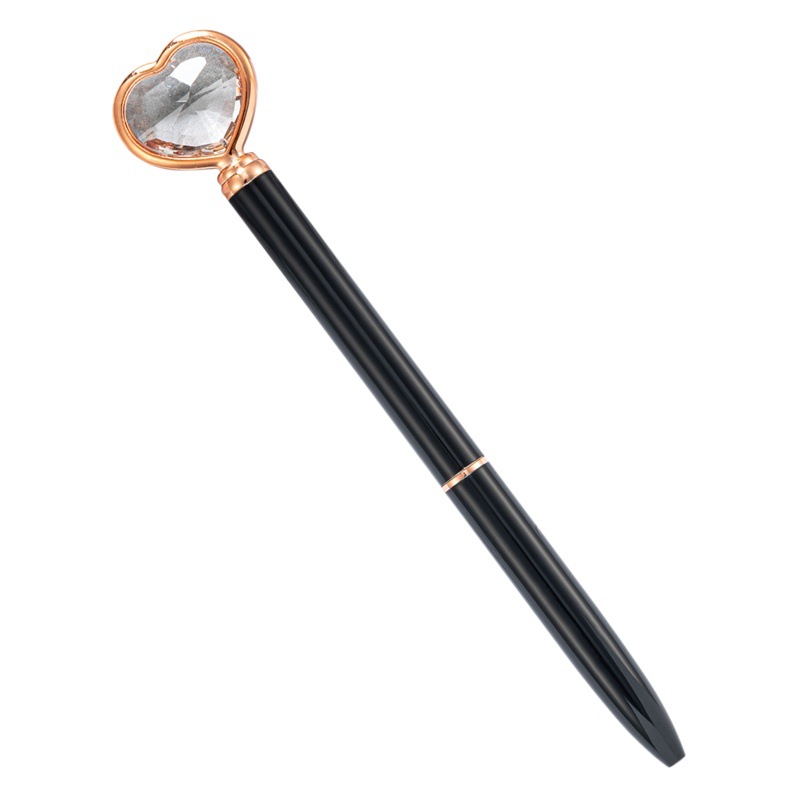 Amor diamante pluma en stock venta al por mayor pluma en forma de corazón Hotel publicidad regalo pluma imprimible logotipo amor bolígrafo