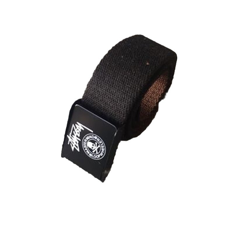 1 cinturón de lona estilo coreano para hombres cinturón de hebilla automática para jóvenes estudiante desnudo de moda simple de moda versátil calle