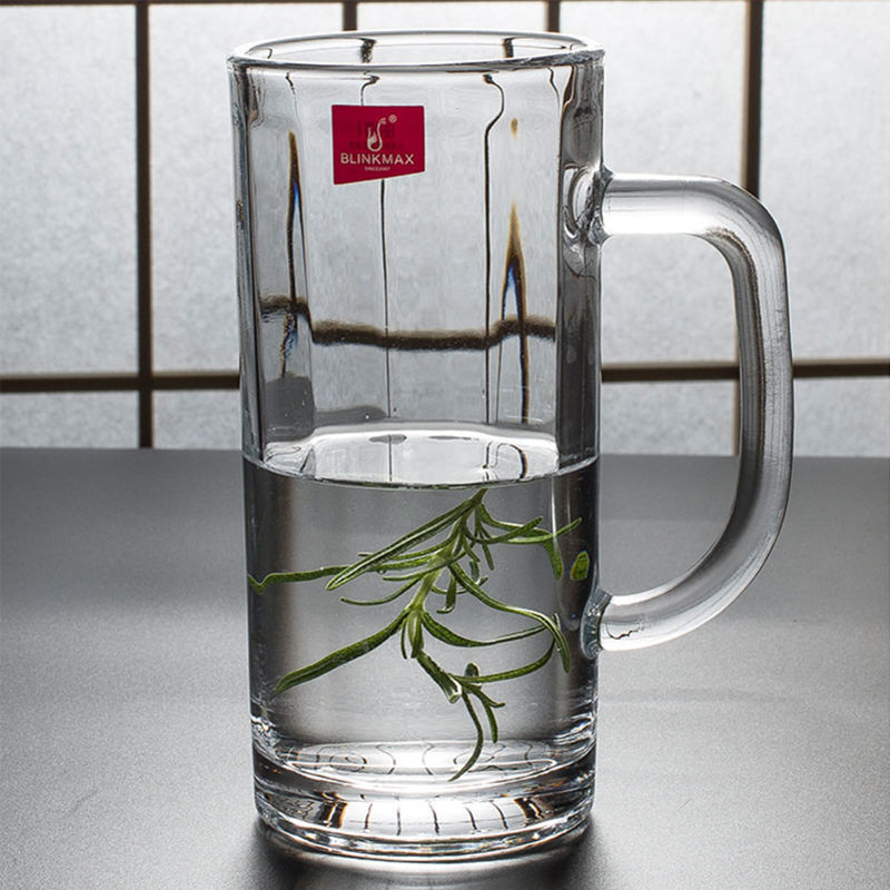 Vaso de vidrio de mango Lizon multifuncional caliente y frío universal taza de agua doméstica taza de té taza de leche taza de café transparente