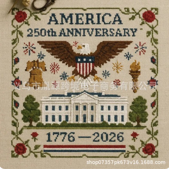 跨境US 250th Anniversary Cross Stitch Kit|undefined