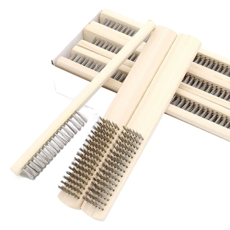 Деревянная ручка проволочная щетка из нержавеющей стали проволочная щетка для удаления краски щетка для удаления ржавчины стальная проволочная щетка для чистки металлических поверхностей