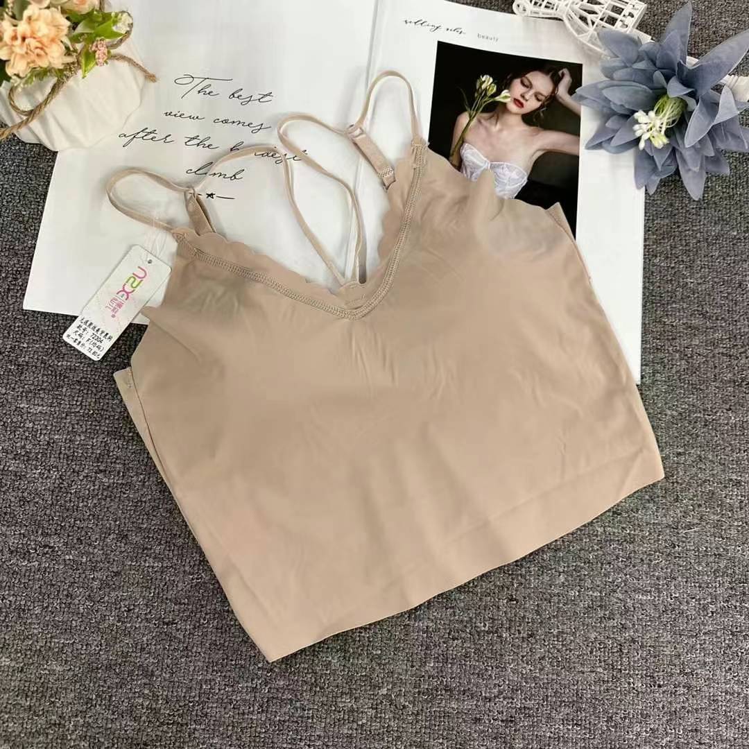Nuevo adhesivo sin marcas belleza de espalda sin anillo de acero ropa interior chaleco de cabina ropa interior cómodo damas sostén base al por mayor