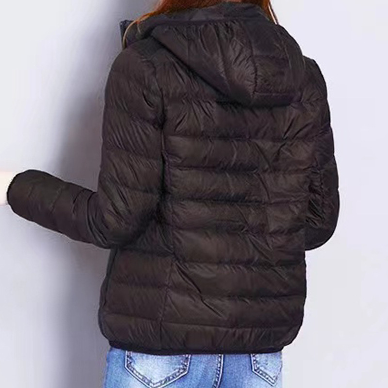 Abrigo de invierno más el tamaño ligero abajo chaqueta acolchada de algodón ligero de las mujeres corto gordito Niña de mediana edad y anciana madre