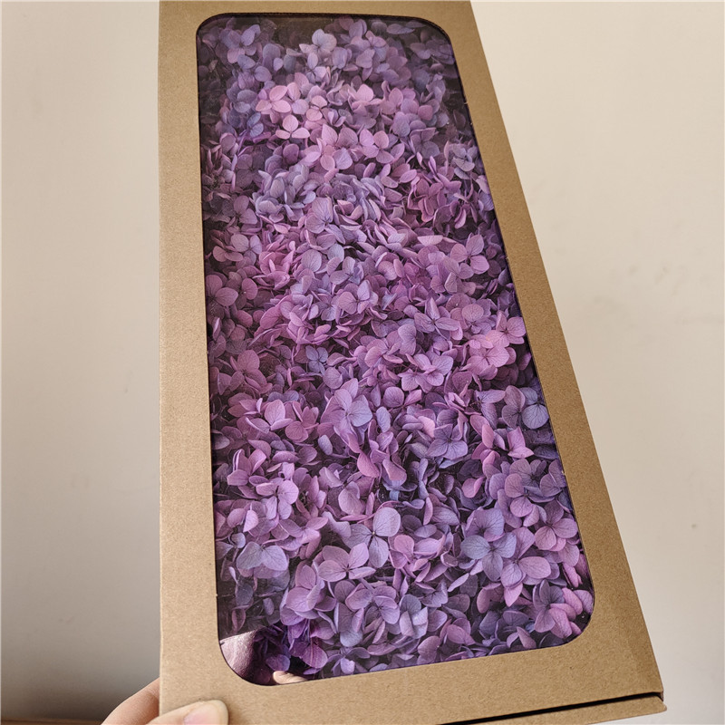 Flor eterna Hortensia Anna pequeña hoja flor seca flor real árbol de Navidad ventilador hecho a mano ramo DIY material paquete flor