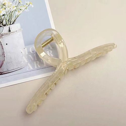 Large 13 cm women's cross style hair clip jelly color acrylic shark clip simple headwear trendy