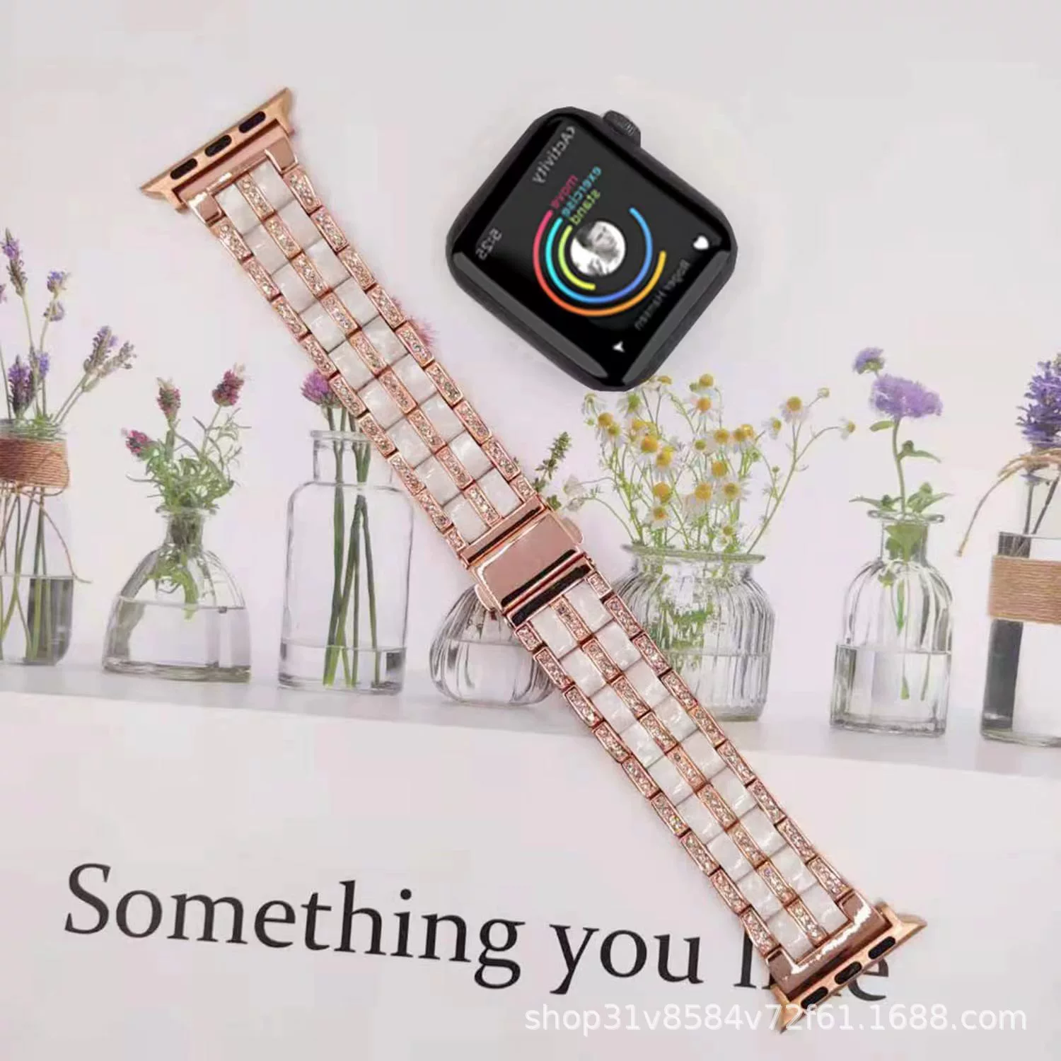 Подходит для Apple watch с пятиперлевой металлической межметаллической смолистой лентой iwatch8-1 поколение ремешок spot