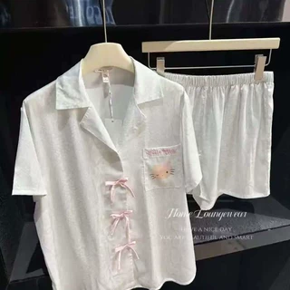 2025春秋新款蛇皮纹凯特猫睡衣女冰丝可爱女生家居服 不退不换