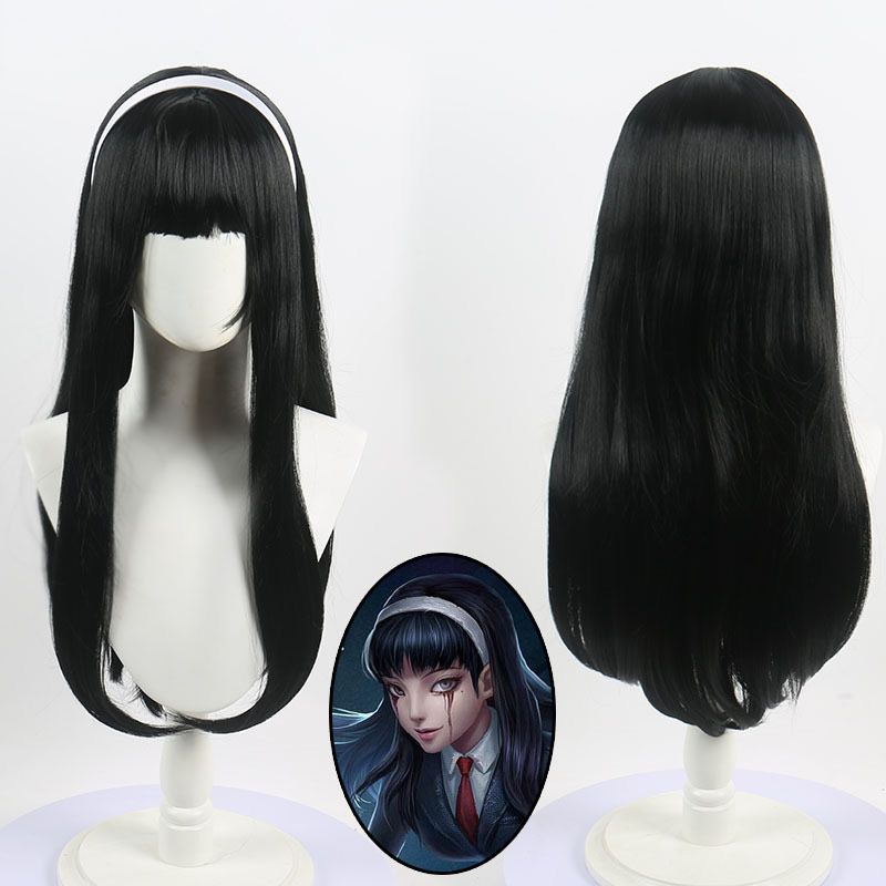 Fifth Personality Dream Witch Fujiang Kawakami cos Wig Black Long Hair Straight Hair cosplay
